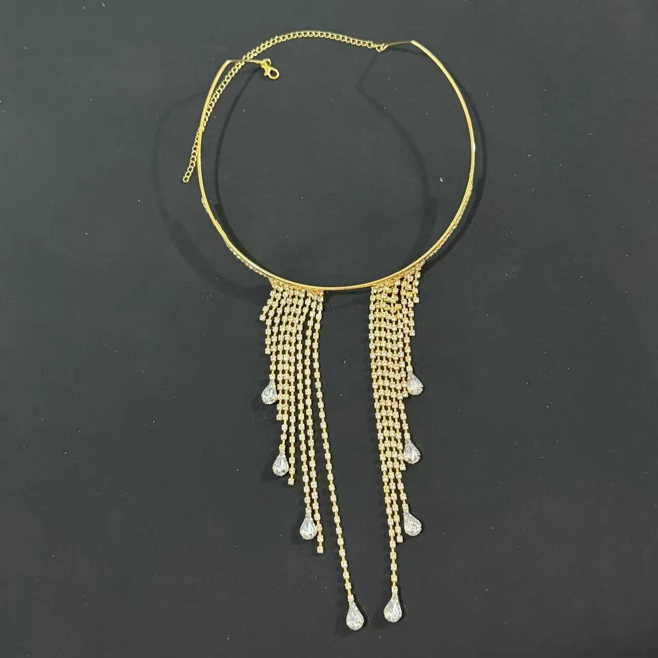 New tassel mask with exaggerated personality, rhinestone glasses chain, party accessories TAVEN System LLC