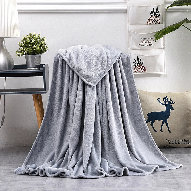 Soft Warm Blankets For Beds Winter Warm Coral Velvet Solid Sofa Cover Bedspread Winter Plaid Blankets Winter Sheet Bedspread TAVEN System LLC