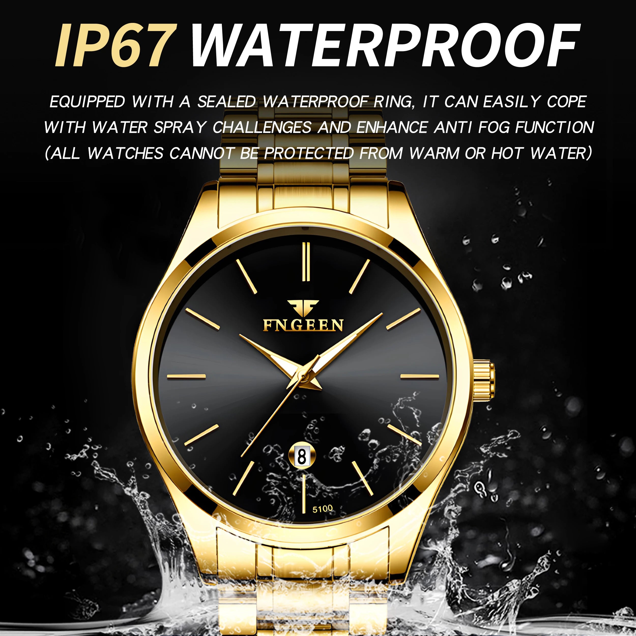 BINBOND stainless steel durable quartz watches for men luxury luminous waterproof precise auto date men's watch casual reloj - TAVEN System LLC