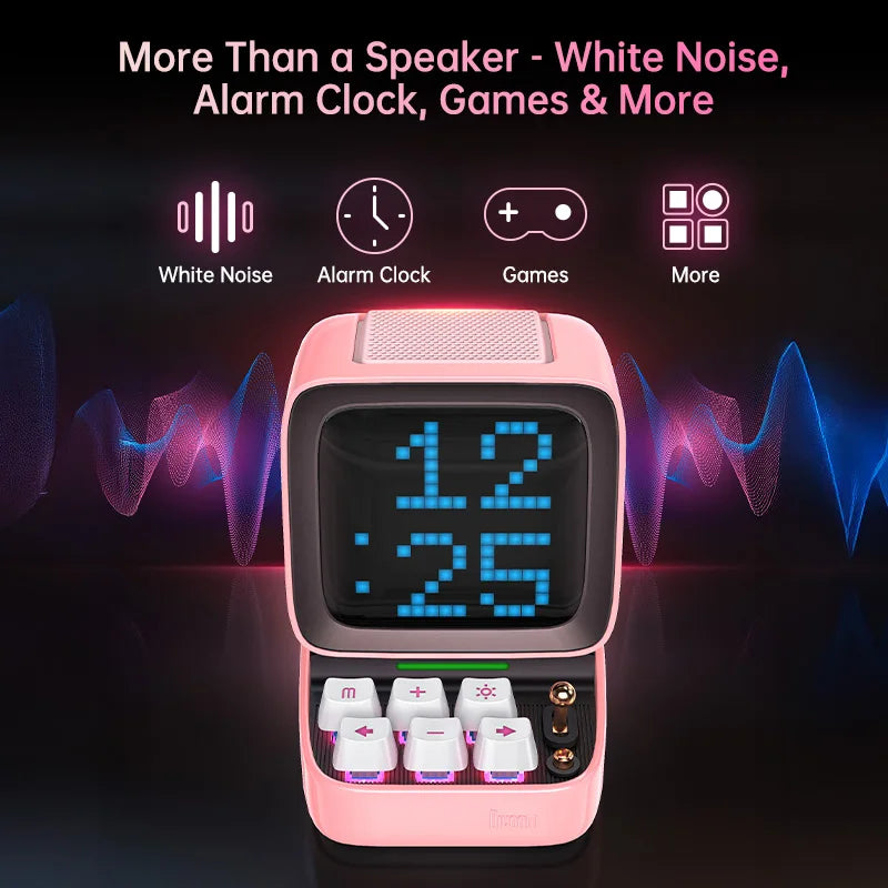 Divoom Ditoo-Pro Retro Pixel Art Bluetooth Portable Speaker Alarm Clock DIY LED Display Board, Cute Gift Home Light Decoration TAVEN System LLC