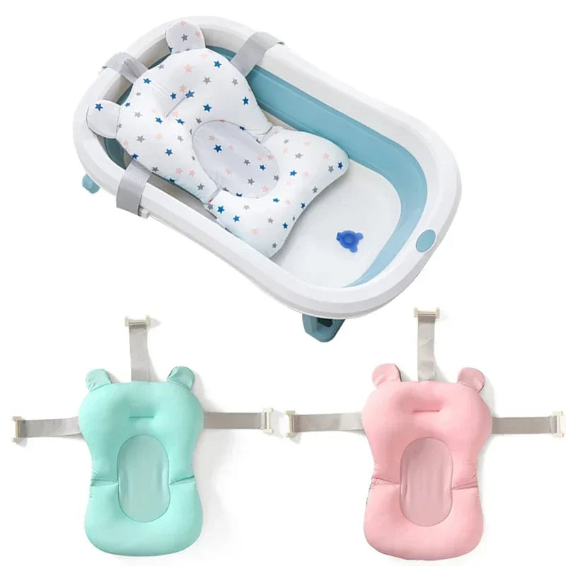 Portable Baby Bathtub Pad Ajustable Bath Tub Shower Cushion Newborn Support Seat Mat Foldable Baby Bath Seat Floating Water Pad TAVEN System LLC