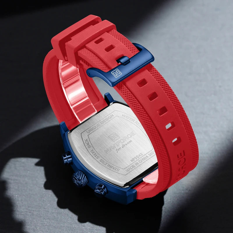 NAVIFORCE Men's Watch Business Simple Original Quartz Watches for Man Waterproof Luminous Silica Band Quartz Analog LCD Display - TAVEN System LLC
