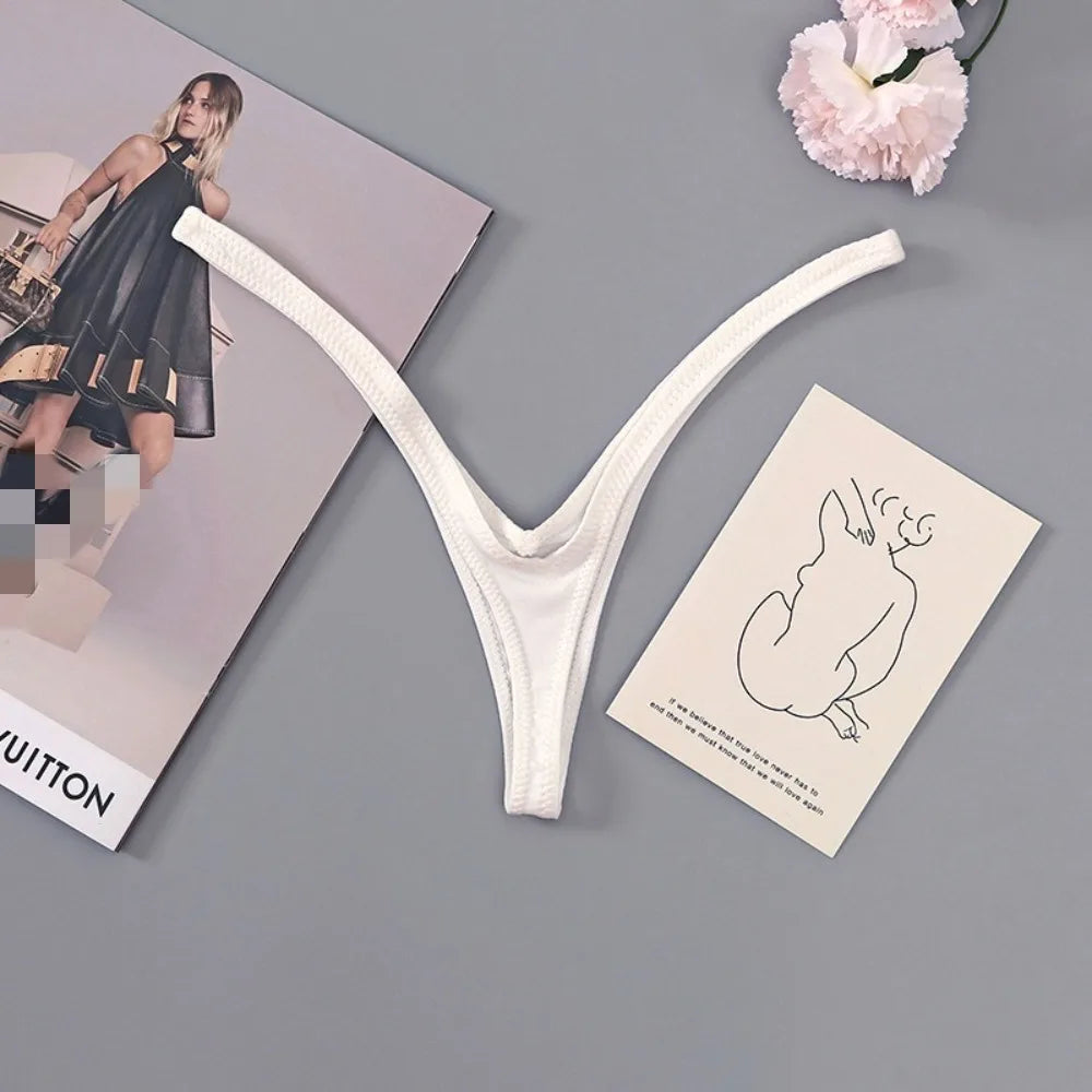 Innovative Deep V Look Thong Panties Cotton Equipped with A Sophisticated Women Briefs Comfortable Solid Color Low Waist Bikini TAVEN System LLC