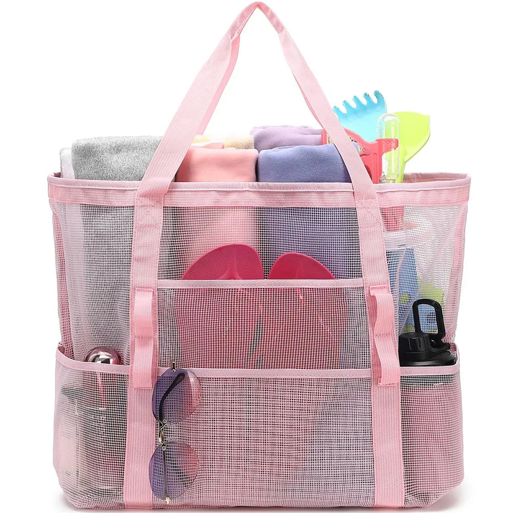 Large Mesh Beach Bag Waterproof Sandproof Travel Tote Bag TAVEN System LLC