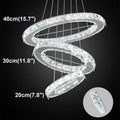 Modern Crystal Rings Led Chandelier Indoor Luxury Ceiling Lamp Dimming And Remote Control Pendan Lighting Chrome Lustre Fixtures TAVEN System LLC