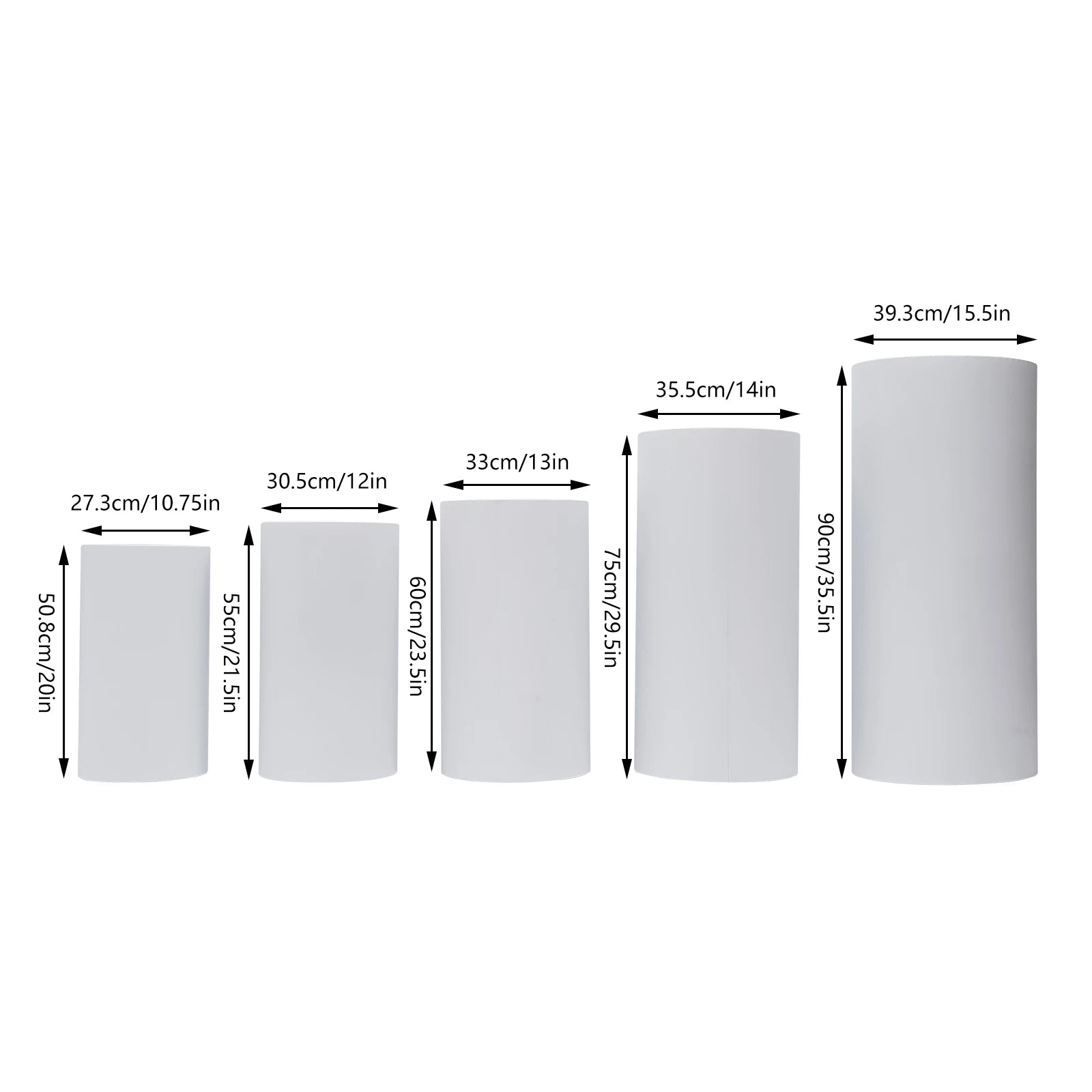 5/3Pcs Round Cylinder Pedestal Stand Freestanding Metal Cylinder Pedestal Wedding Birthday Party Cake Flower Display Pillars TAVEN System LLC