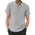 Men's Short Sleeve T-shirt Cotton and Linen Casual Men T-shirts Solid Color Summer Shirt Male Cozy Breathable TAVEN System LLC