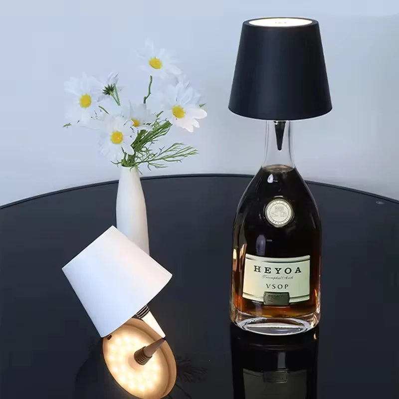 Wireless LED Wine Bottle Light Rechargeable Vases Table Lamp Touch Switch Night Light for Cafe Bar Club Restaurant Decor TAVEN System LLC