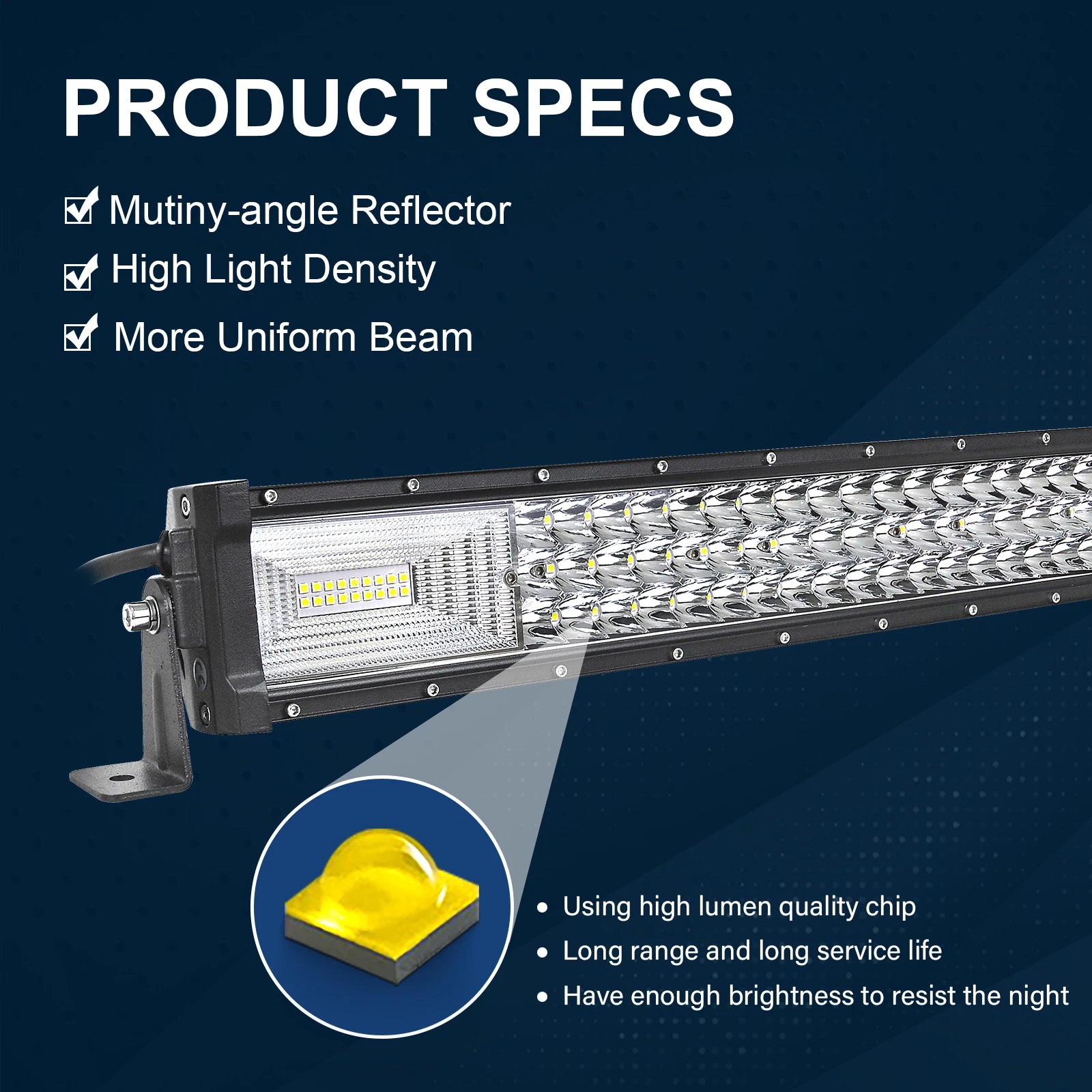 7D 22 - 52in Curved 270W-675W Off Road LED Light Bar with Strong Magnet Brackets Wire Kit 12V 24V Led Bar for SUV Truck 4x4 Boat TAVEN System LLC