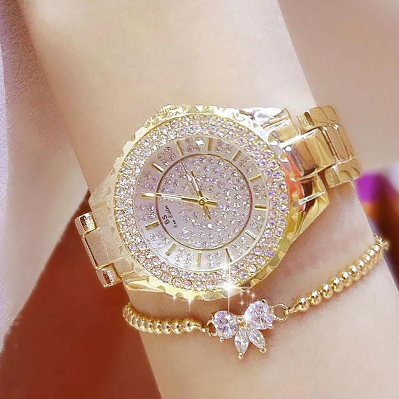 Women Gold Bracelet Dress Watches 2025 Top Brand Luxury Ladies Wrist Watches For Female Clock Fashion Elegant Full Steel - TAVEN System LLC