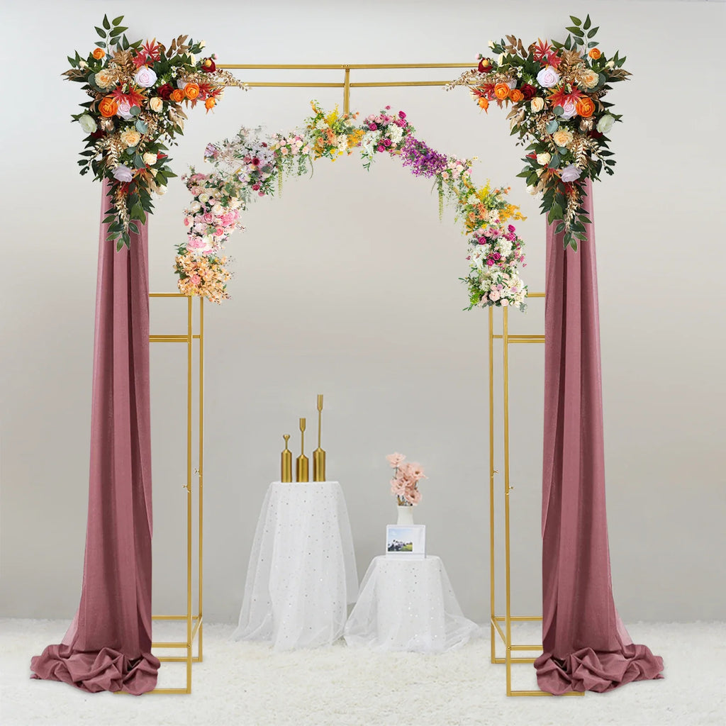5.9x7.9inch Gold Wedding Arches for Ceremony Square Metal Balloon Arch Stand Garden Arbor Frame for Birthday Party Decoration TAVEN System LLC