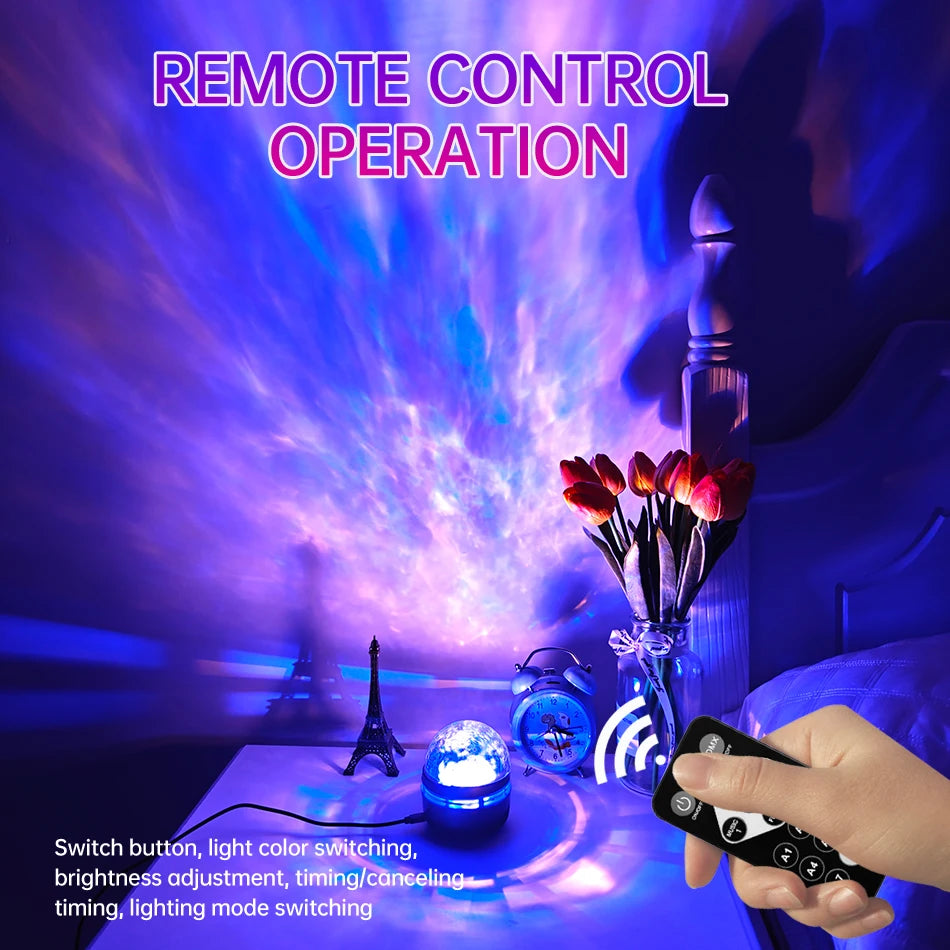 LED NightLights Galaxy Projector Remote Control 5V USB Rechargeable Starry Sky Lamp DMX Sound Active 7 Modes for Kids Room Decor TAVEN System LLC