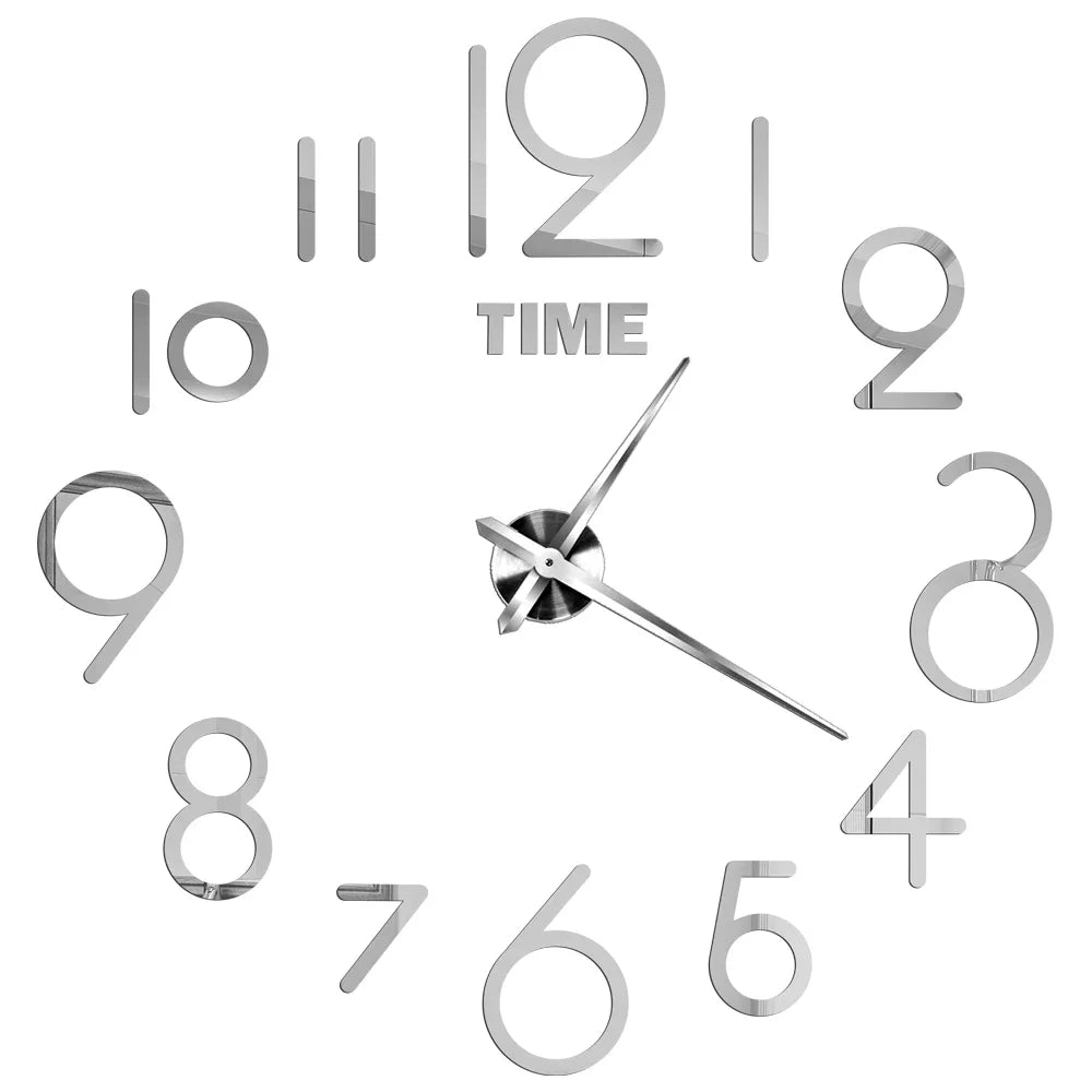New Modern Design Large Wall Clock 3D DIY Quartz Clocks Fashion Watches Acrylic Mirror Stickers Living Room Home Decor Horloge - TAVEN System LLC