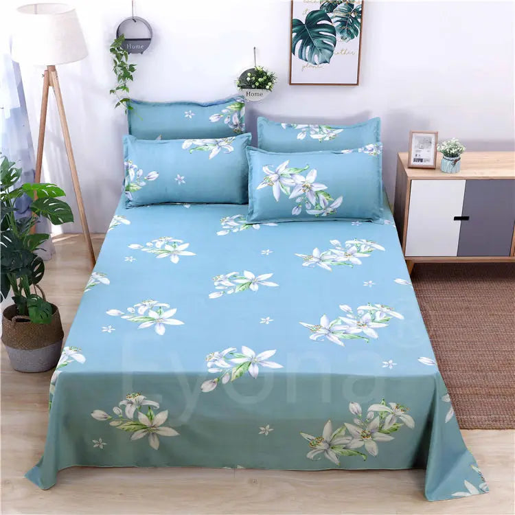 Queen Size Bed Sheet Single Soft Brushed Cotton Bedding Rustic Design All Seasons Breathable 1.6m Double Bed Sheet TAVEN System LLC