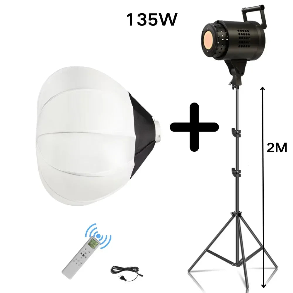 Bowens 135W LED Studio Light Kit with 2M Tripod Dimmable Lamp TAVEN System LLC