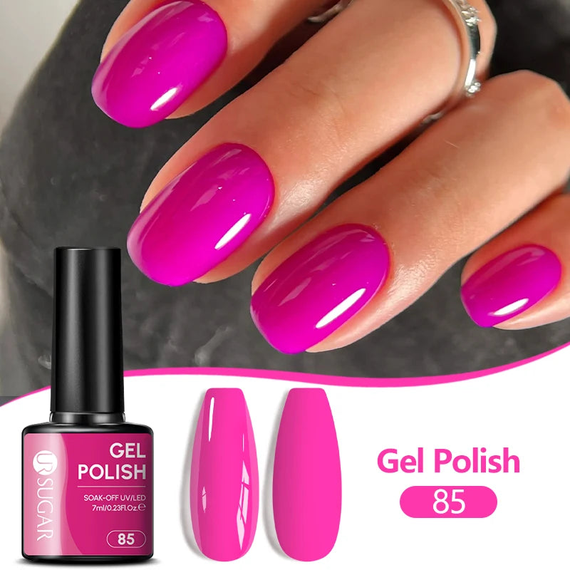 UR SUGAR 7ML Nail Gel Fresh Macaron 107 Colors All For Manicure Semi Permanent Soak Off LED UV Long-Lasting Nail Art Varnish TAVEN System LLC