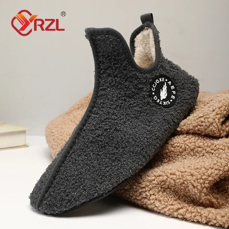 YRZL Winter Slippers Men Indoor Slippers Non-slip Warm Women and Men Slipper Ankle Soft Shoes Comfortable Flat Home Cotton Shoes TAVEN System LLC