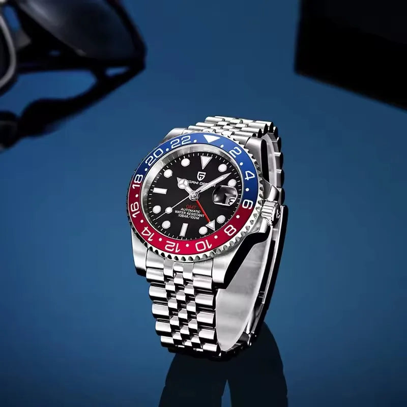 PAGANI DESIGN 2026 40MM Luxury Men GMT Automatic Machinery Watch Ceramic Bezel Jubilee Strap Sapphire Waterproof Watches for men - TAVEN System LLC