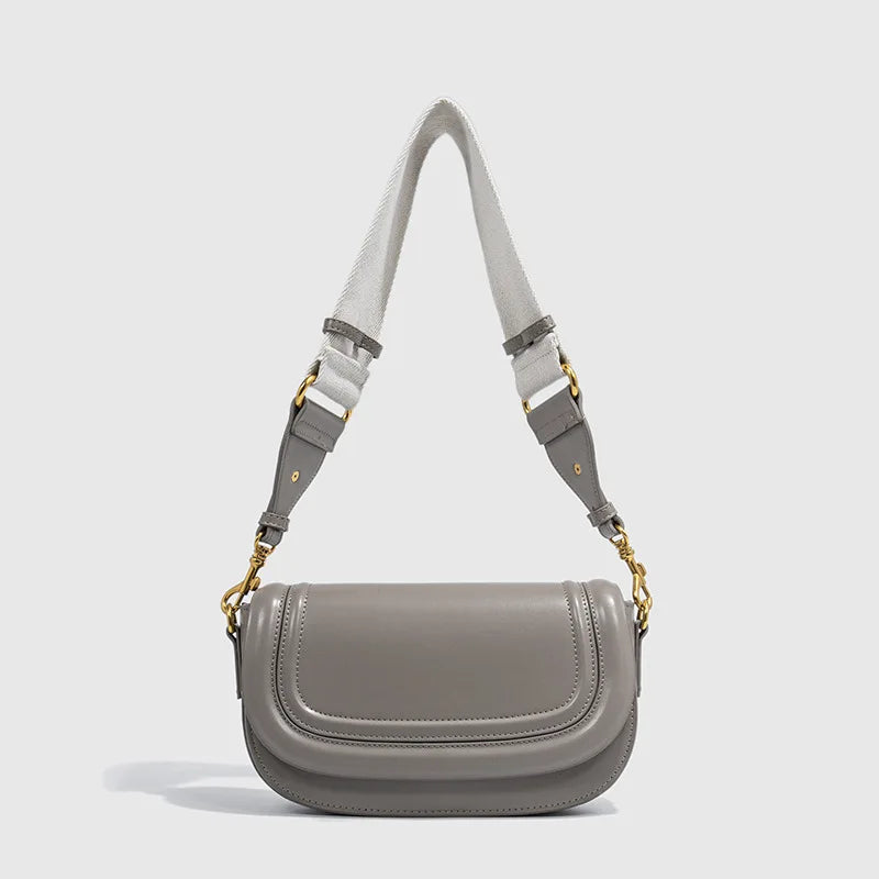 Women Wide Strap PU Shoulder Bag Underarm Baguette Crossbody Bag TAVEN System LLC