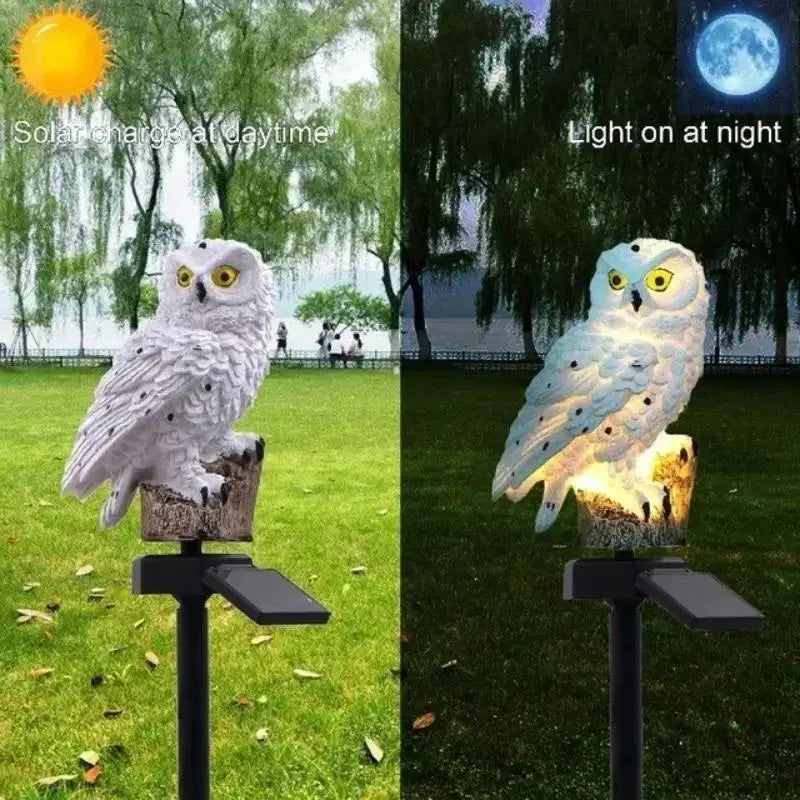 New 1 Pcs Decor Owl Lights Outdoor Solar Powered Lawn Floor Lamp Waterproof Landscape Lighting Pathway LED Animal Lantern