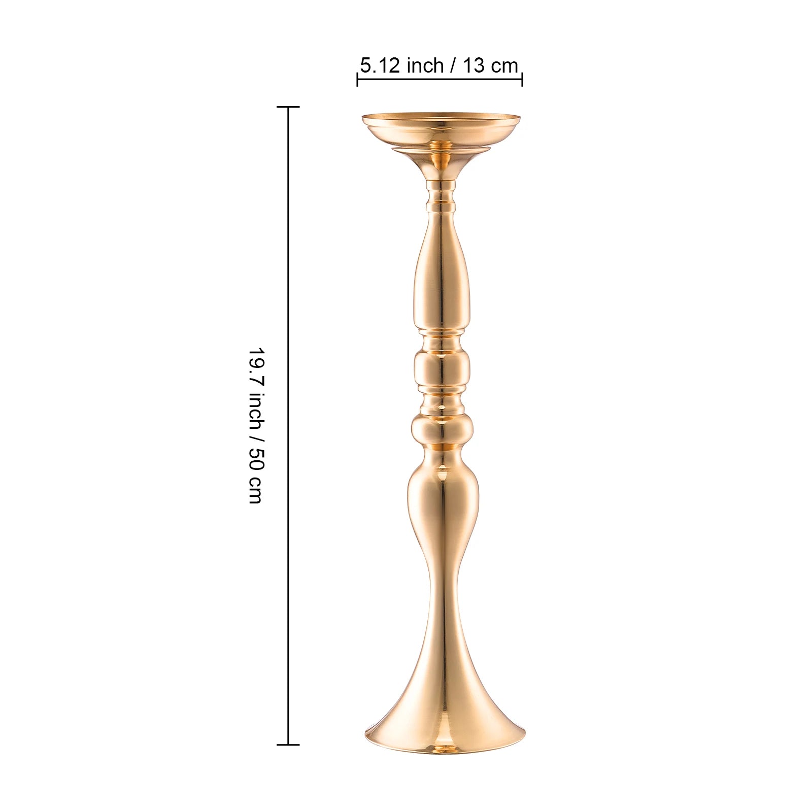 SucceBuy Tall Crystal Wedding Flower Stand Metal Wedding Centerpiece Vase Gold Flower Holders Floral Display Rack for Wedding TAVEN System LLC