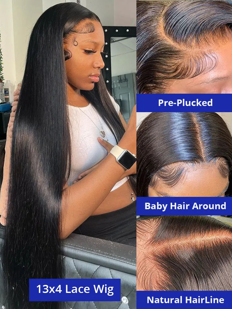 Vietnamese Raw 13X4 Lace Front Wigs For Black Women Remy 30 40 Inch Pre Plucked Bone Straight Human Hair Wigs 13X6 Hd Lace Frontal Wigs - TAVEN System LLC