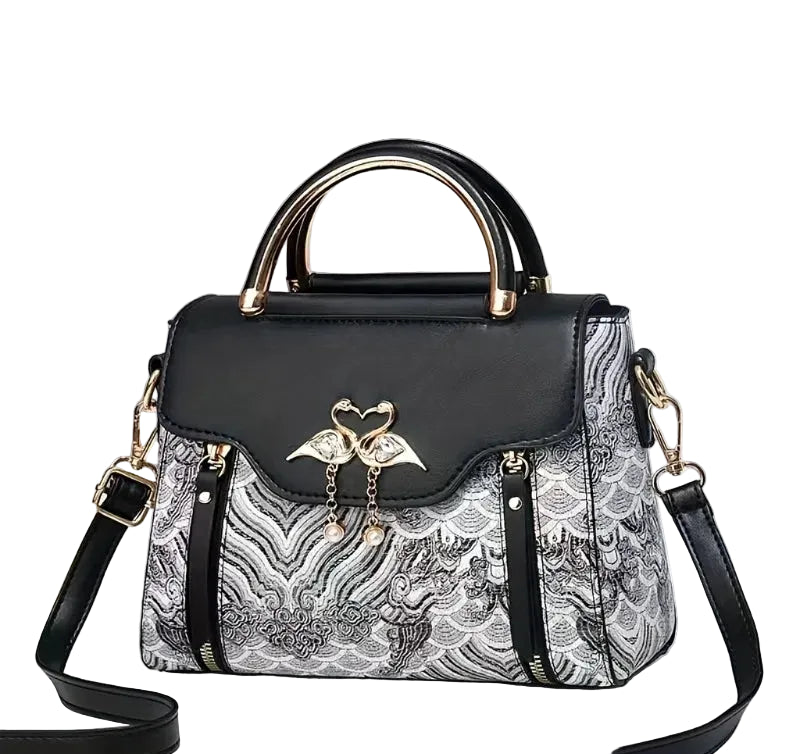 Women Printed PU Leather Shoulder Bag Crossbody Satchel Handbag TAVEN System LLC