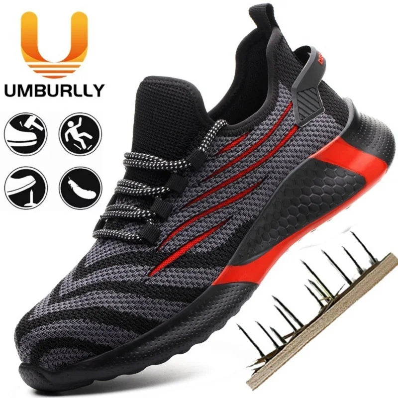 Men Work Safety Shoes Anti-puncture Working Sneakers Male Indestructible Work Shoes Men Boots Lightweight Men Shoes Safety Boots TAVEN System LLC