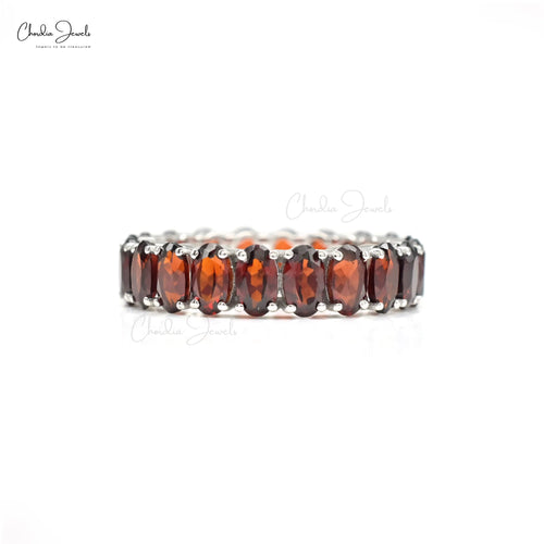 Trending Products 5x3mm Mozambique Garnet Eternity Band IGI Certified Ring 14k Fine White Gold Wedding Stacking Jewelry US-7 TAVEN System LLC