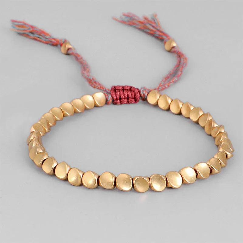 Handmade Tibetan Buddhist Bracelets On Hand Braided Copper Beads Lucky Rope Bracelet & Bangles For Women Men Dropshiping TAVEN System LLC