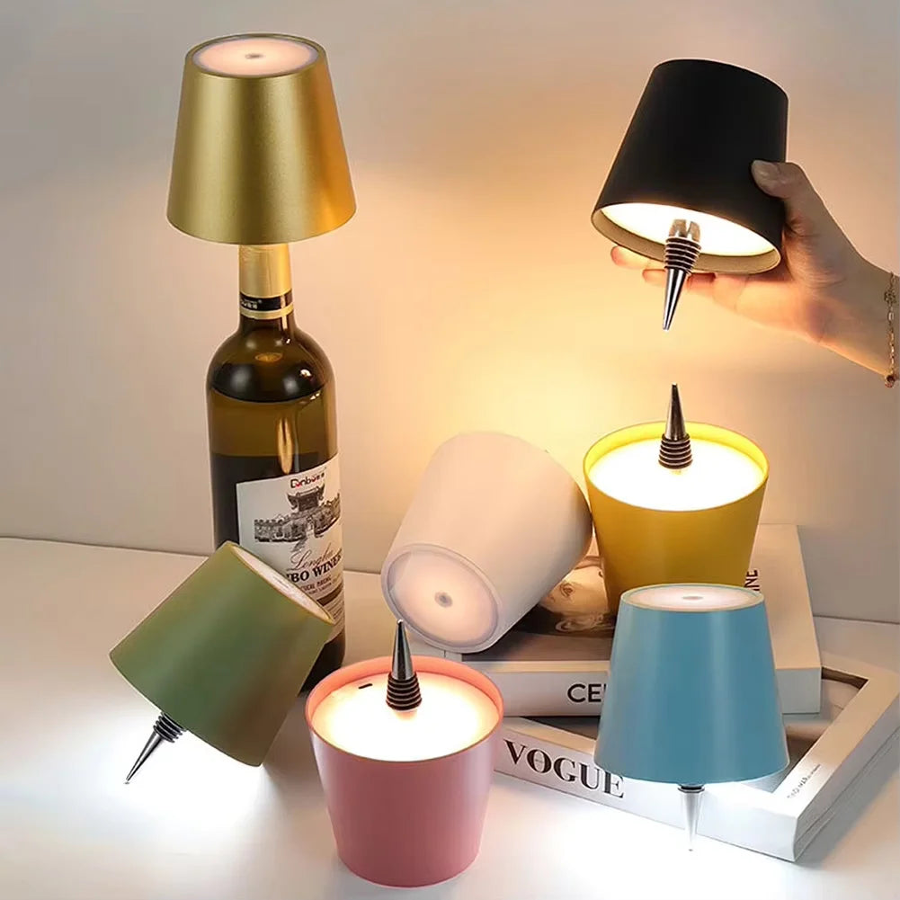 Wireless LED Wine Bottle Light Rechargeable Vases Table Lamp Touch Switch Night Light for Cafe Bar Club Restaurant Decor TAVEN System LLC