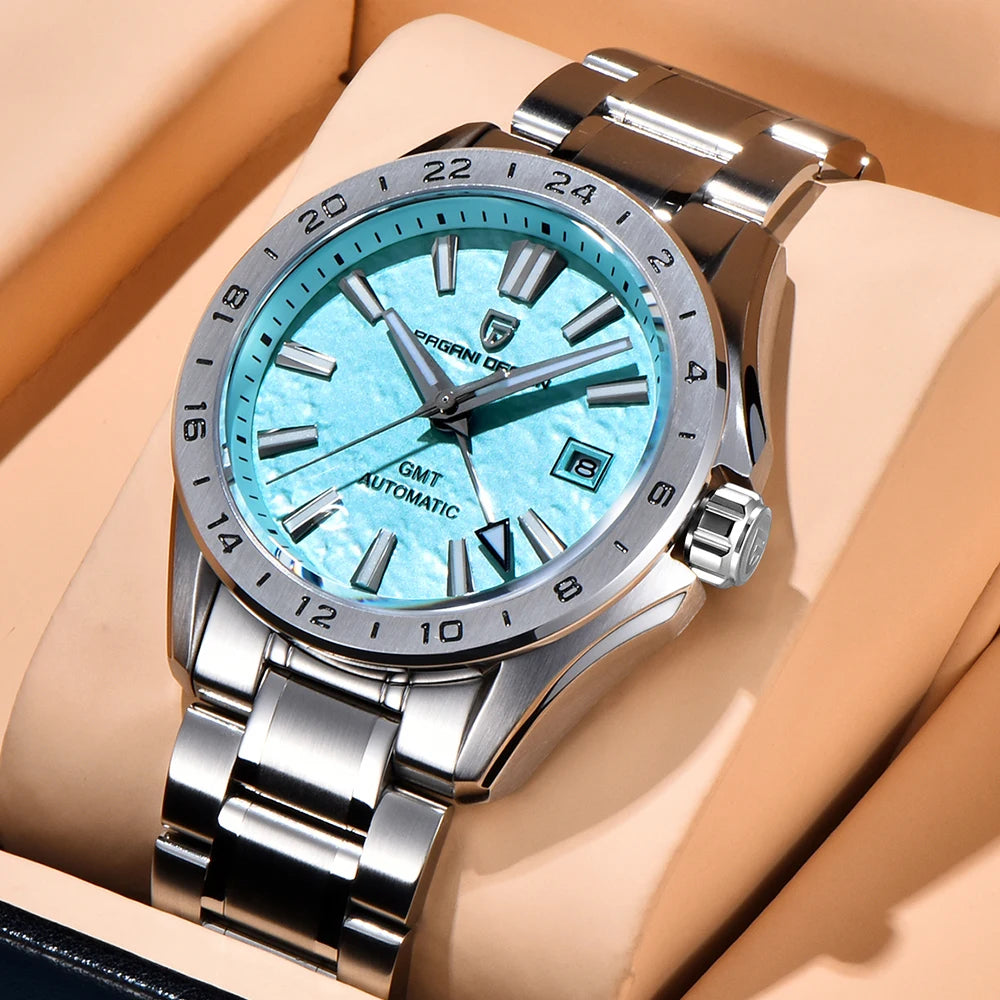 2024 New PAGANI DESIGN 40MM Men Mechanical Watches Top Brand Sapphire Glass GMT Watch 100M Waterproof Automatic Watch for Men - TAVEN System LLC