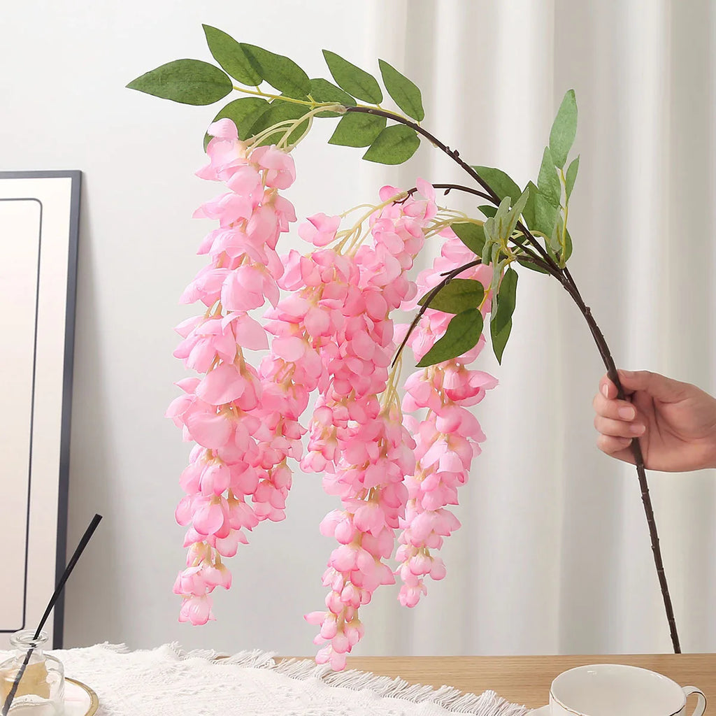 40'' Giant Wisteria Artificial Flowers Fake Wisteria Floral Hanging Plant Garland for Home Party Floor Wedding Arrangement Decor TAVEN System LLC