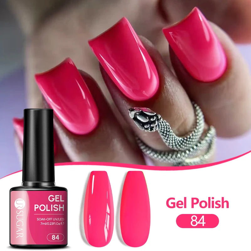 UR SUGAR 7ML Nail Gel Fresh Macaron 107 Colors All For Manicure Semi Permanent Soak Off LED UV Long-Lasting Nail Art Varnish TAVEN System LLC