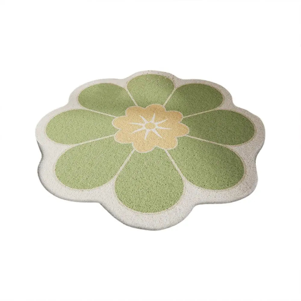 50x50cm Round Flower Bathroom Mat PVC Quick Drying Bath Rug Mat Beautiful Flower-shape Bathroom Bath Mat for Living Room TAVEN System LLC