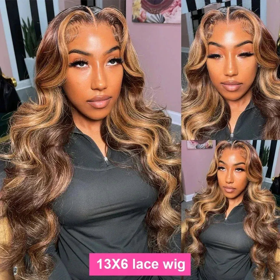 Stretched Length: 26inches, Hair Color: #16, Density: 180%, Ships From: CHINA - Highlight Wig Human Hair P4/27 Body Wave Wigs Highlight 13x6 Hd Lace Frontal Wig Human Hair 13x4 Hd Lace Front Human Hair Wigs Taven