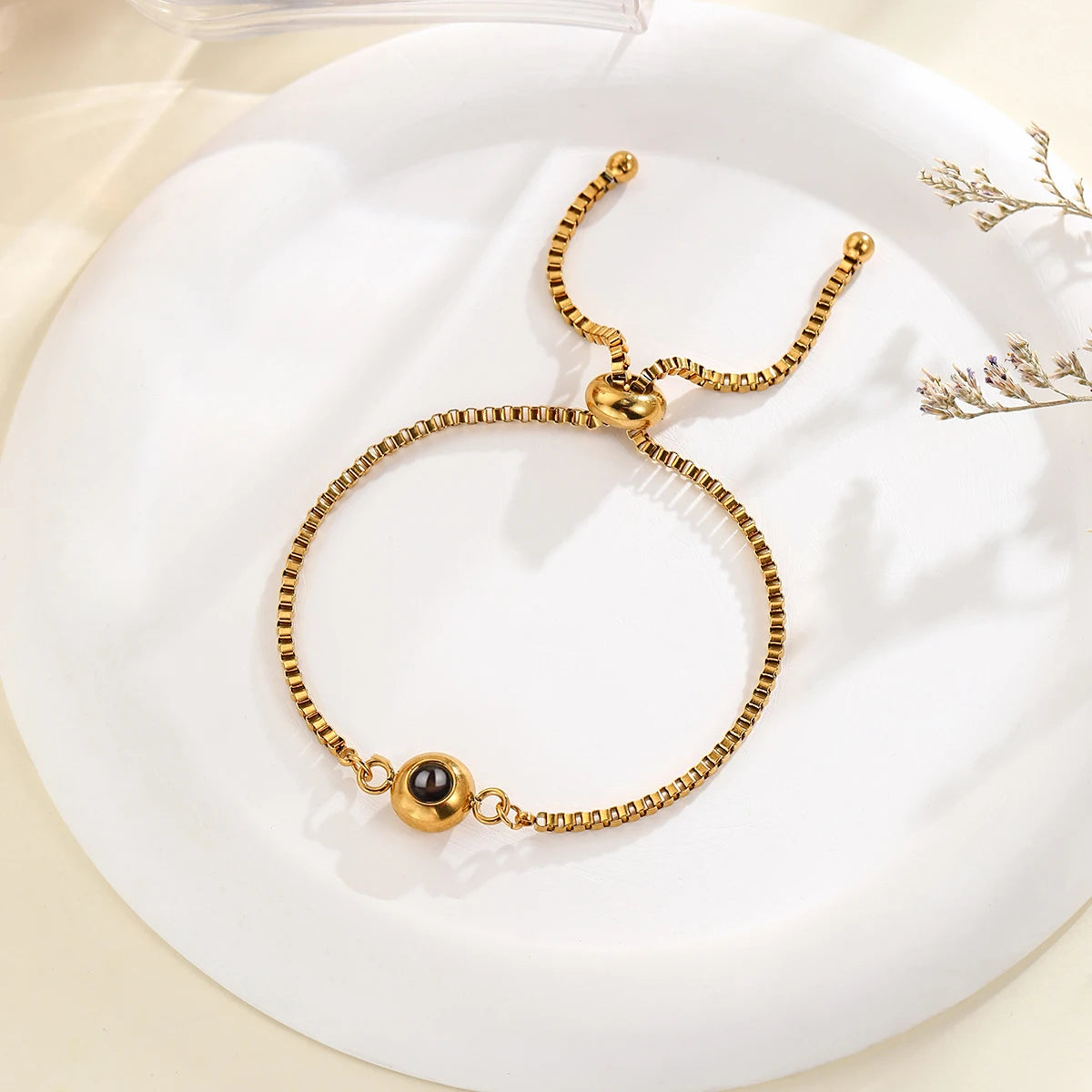 Custom Bracelet With Picture Inside Personalized Stainless Photo Projection Box Chain Bracelet Anniversary Memorial Jewelry Gift TAVEN System LLC