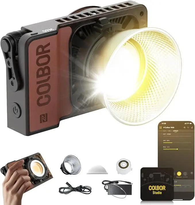 COLBOR W60 W60R W100 W100R 60W 100W COB LED Light Photography Lighting Handheld Portable Pocket Light for Outdoor Shooting SYNCO TAVEN System LLC