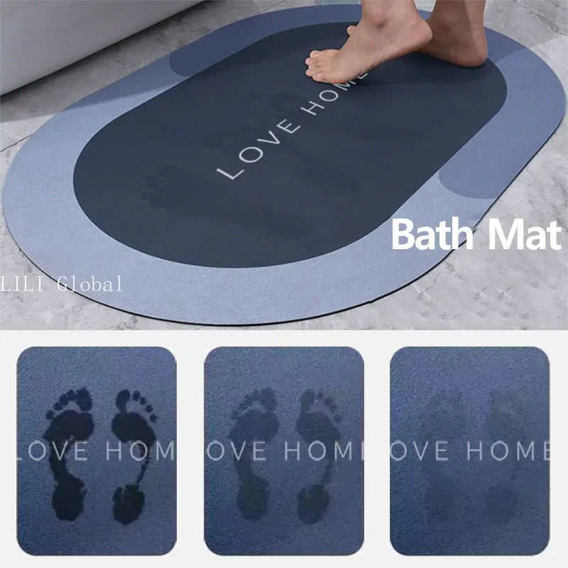 Absorbent Bathroom Bath Mat Anti-slip Shower Rug Diatom Ooze Bath Mats Kitchen Entrance Doormats Home Floormat Bathtub Carpet TAVEN System LLC