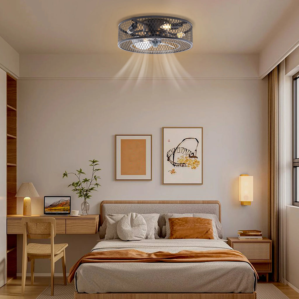 18 Inch Fan Pendant Light Black - Without Light Source E27 * 4 for Living Rooms, Restaurants, Bedrooms Foyers, Farmhouses, Bars TAVEN System LLC