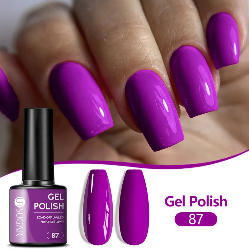 UR SUGAR 7ML Nail Gel Fresh Macaron 107 Colors All For Manicure Semi Permanent Soak Off LED UV Long-Lasting Nail Art Varnish TAVEN System LLC