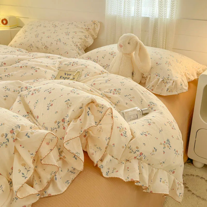 Bonenjoy Lace Duvet Cover Printed Home Quilts Cover Ruffles Comforter Covers Adults Kids Room Bedding (Pillowcase Need Order) TAVEN System LLC