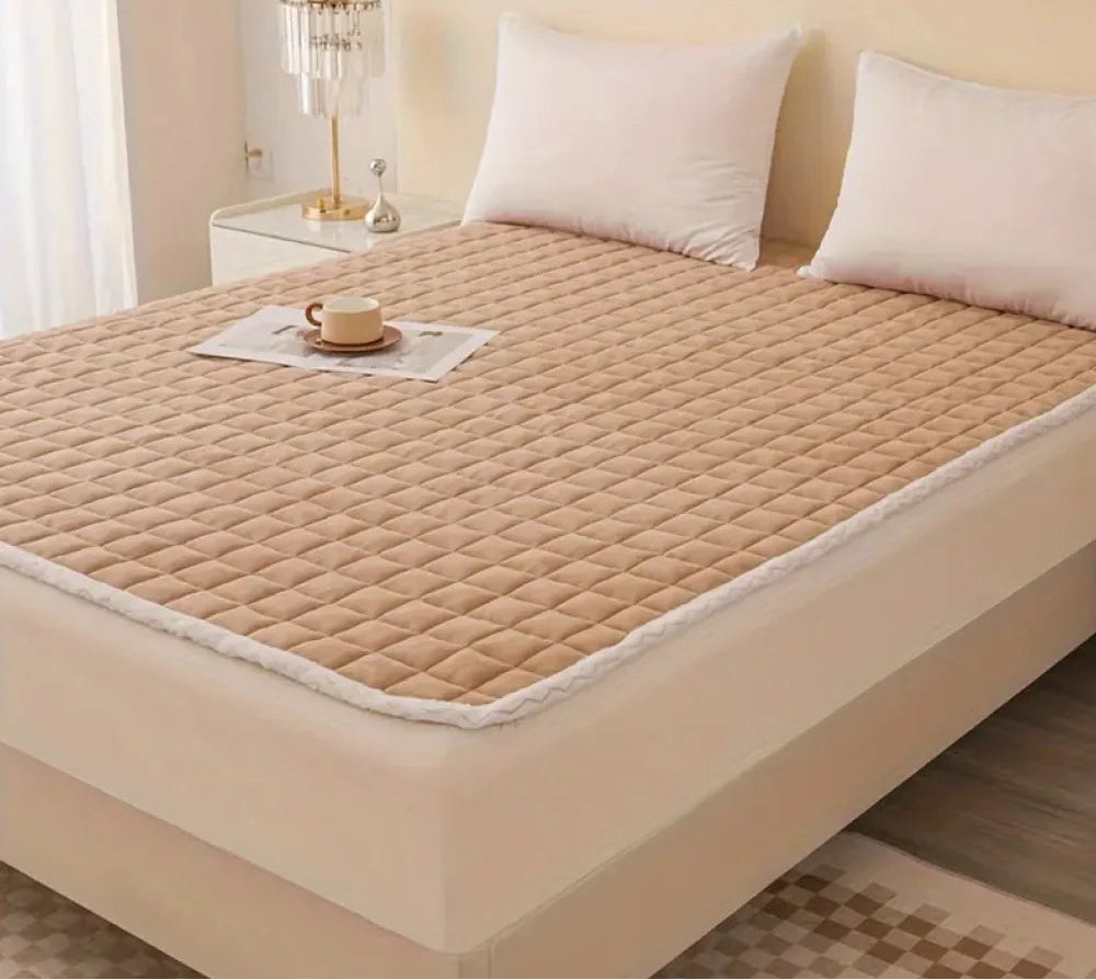 Milk Velvet Mattress Pad Soft Breathable Bedding Protector Queen Size Comfortable Quilted Top Mattress Cover TAVEN System LLC