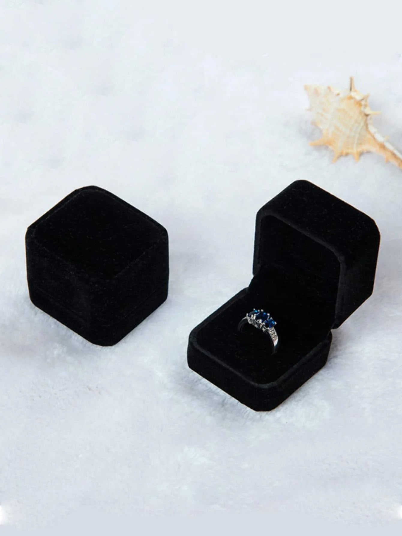 1pc Velvet Ring Boxes, Earring Pendant Jewelry Case, Ring Earrings Gift Boxes, Jewelry Display TAVEN System LLC