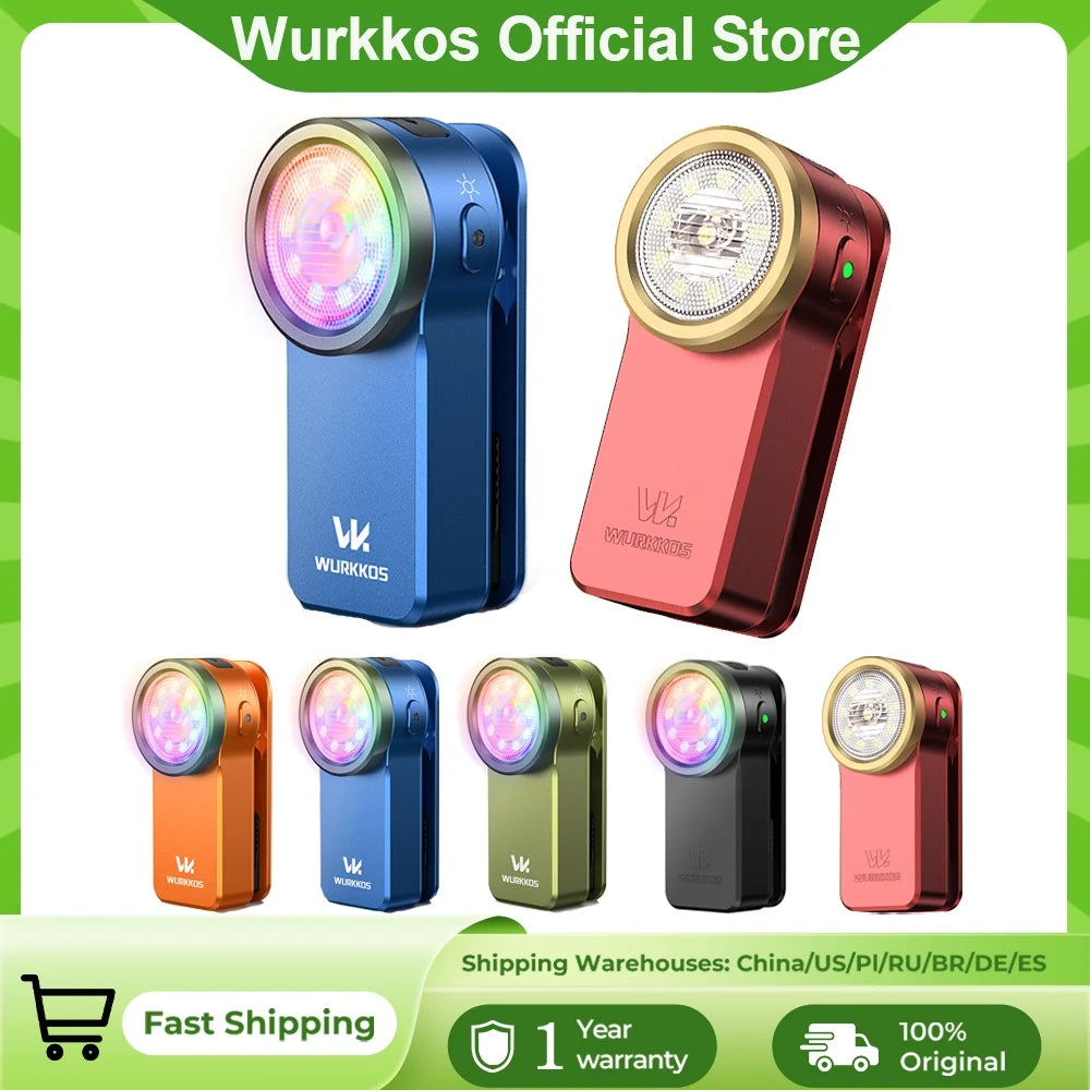 Wurkkos HD03 680LM Mini Clip Light USB Rechargeable Pocket Flashlight Spotlight/Floodlight Portable RGB Torch with Magnet TAVEN System LLC