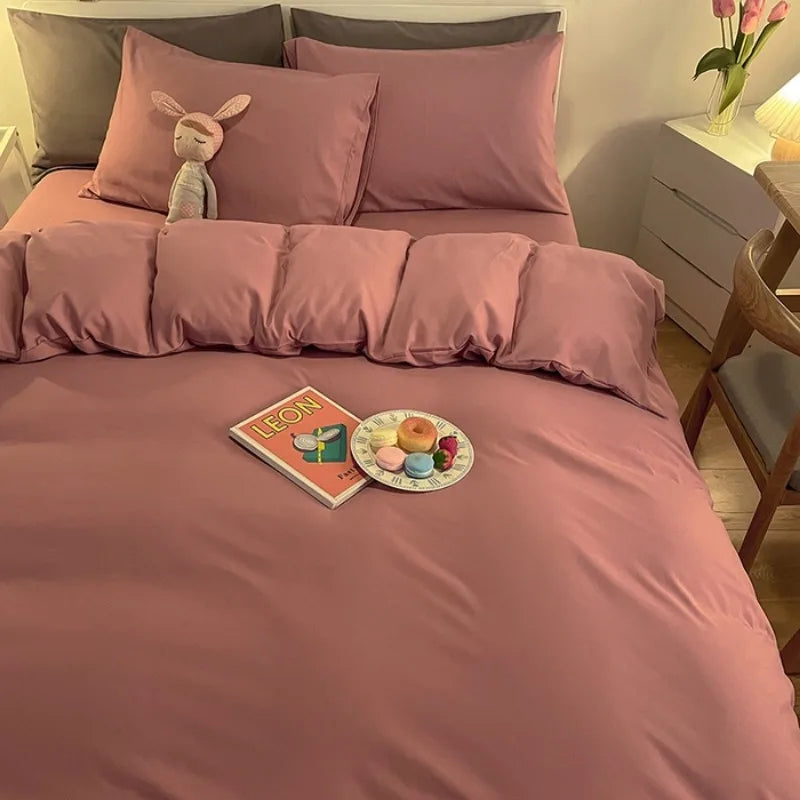 2025 New Solid Color Duvet Cover Double/Queen Size Anti-Mite Durable Comforter Cover Simple Durable (No Pillowcase) TAVEN System LLC