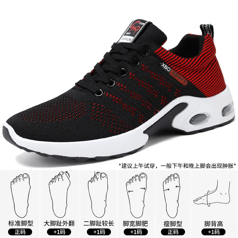 Men's Trendy Breathable Lace-Up Running Shoes Korean Light Casual Sports Sneakers TAVEN System LLC