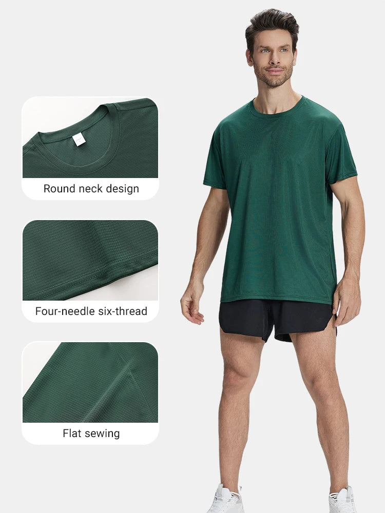 6-Pack Men's Breathable Polyester Crew Neck T-Shirts - Lightweight, Moisture-Wicking Short Sleeve Tops in Multiple Colors for Casual Wear and Outdoor Activities TAVEN System LLC