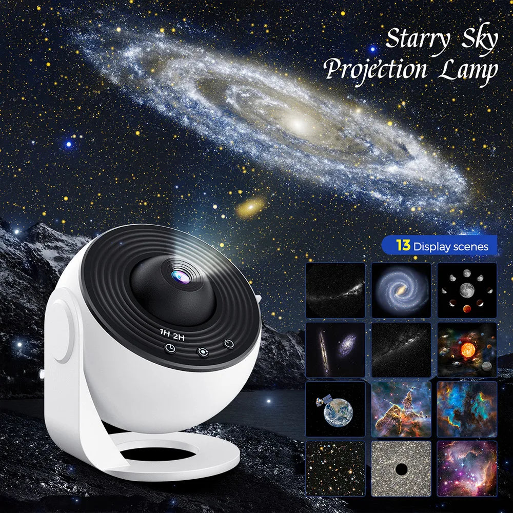 Galaxy Projector for Bedroom, HD Image Star Projector, Adjustable Galaxy Light Knob, 13 Film Discs, Planetarium Projector for Ki TAVEN System LLC