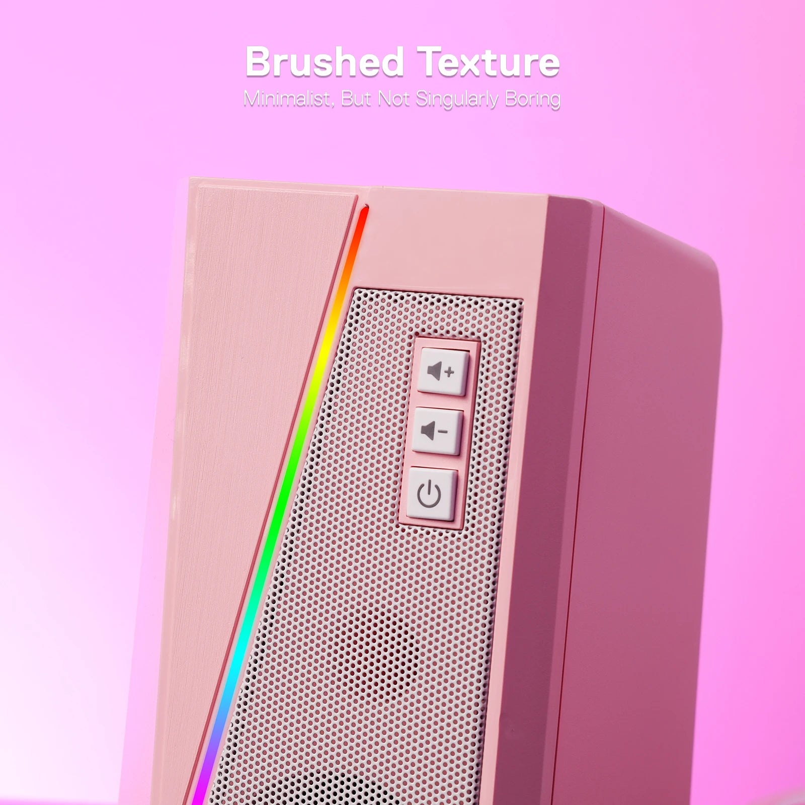 Redragon GS520 RGB Desktop Speakers, 2.0 Channel PC Stereo Speaker with 6 Colorful LED Modes, Enhanced Sound, White/Pink TAVEN System LLC